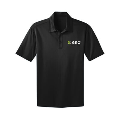 GRO 0522 New logo online store rebrand EMB polo black left chest